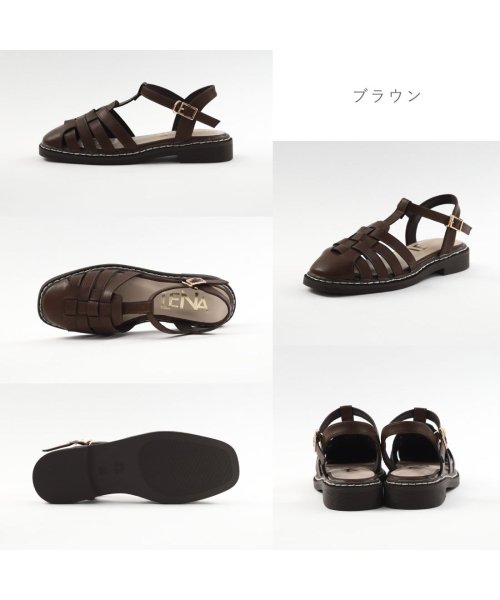 FOOT PLACE(フットプレイス)/レディース サンダル グルカサンダル スクエアトゥ ストラップ フラット ローヒール レナ LENA TS－2940/img07