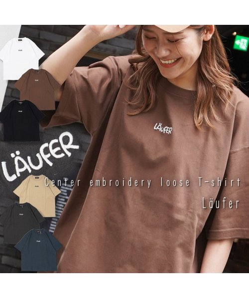 1111clothing(ワンフォークロージング)/【 Laufer センター刺繍 ルーズTシャツ 】 オーバーサイズ ロゴ tシャツ メンズ ビッグtシャツ レディース 半袖 ゆったり 綿100% ワンポイント/img20