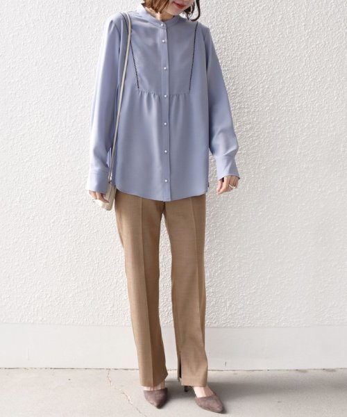 SHIPS WOMEN(シップス　ウィメン)/〈手洗い可能〉ストレッチ ジョーゼット プリーツ ブラウス 24SS ◇/img61