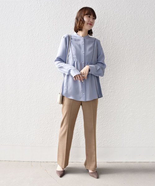 SHIPS WOMEN(シップス　ウィメン)/〈手洗い可能〉ストレッチ ジョーゼット プリーツ ブラウス 24SS ◇/img63