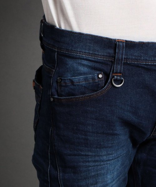 黒顔料ビットデニムパンツ 