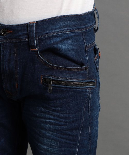 黒顔料ビットデニムパンツ 