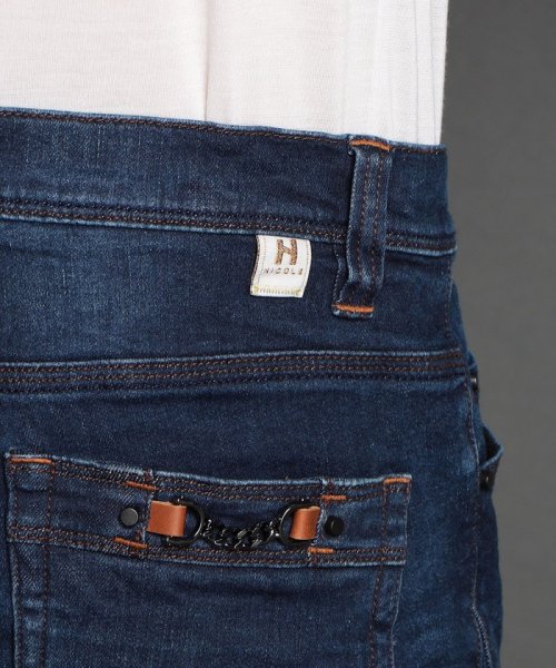 黒顔料ビットデニムパンツ 