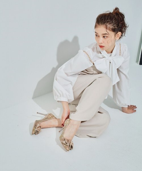 リボンモチーフチュールパンプス リボンモチーフチュールパンプス リボンモチーフチュールパンプス A1651721455 (12540円)