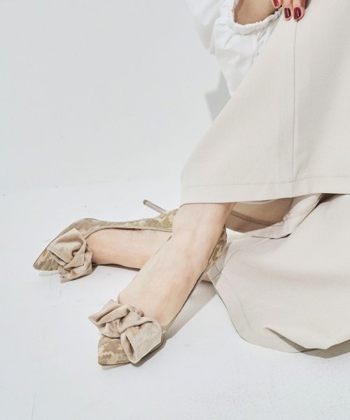 リボンモチーフチュールパンプス リボンモチーフチュールパンプス リボンモチーフチュールパンプス A1651721455 (12540円)