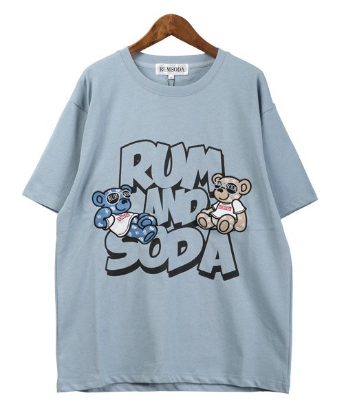 LUXSTYLE(ラグスタイル)/RUMSODA(ラムソーダ)ベアアップリケ刺繍天竺Tシャツ/Tシャツ メンズ レディース 半袖 ロゴ ワッペン アップリケ トップス/img07