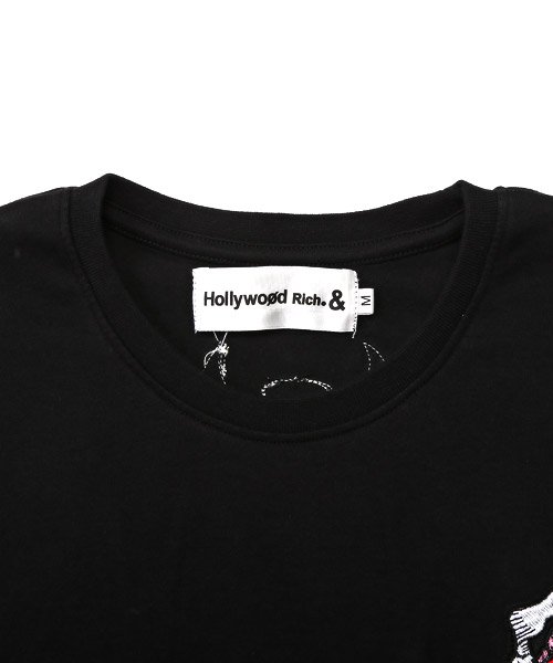 LUXSTYLE(ラグスタイル)/Hollywood rich.&(ハリウッドリッチ)刺繍ワッペンクロス半袖Tシャツ/Tシャツ メンズ 半袖 刺繍 ワッペン モチーフ ハート/img14