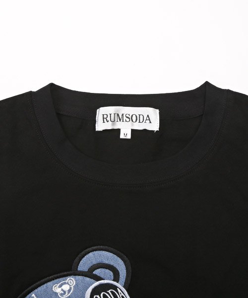 LUXSTYLE(ラグスタイル)/RUMSODA(ラムソーダ)ベアアップリケ半袖Tシャツ/Tシャツ メンズ 半袖 ベア クマ アップリケ パンク デニム/img09