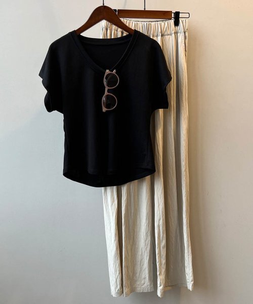 ARGO TOKYO(アルゴトウキョウ)/U－neck Cotton Box T－shirt　24076　UネックコットンボックスTシャツ　Tシャツ　コットンT　半袖　トップス　Uネック/img14
