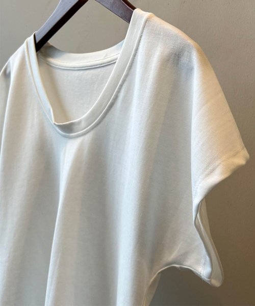 ARGO TOKYO(アルゴトウキョウ)/U－neck Cotton Box T－shirt　24076　UネックコットンボックスTシャツ　Tシャツ　コットンT　半袖　トップス　Uネック/img21