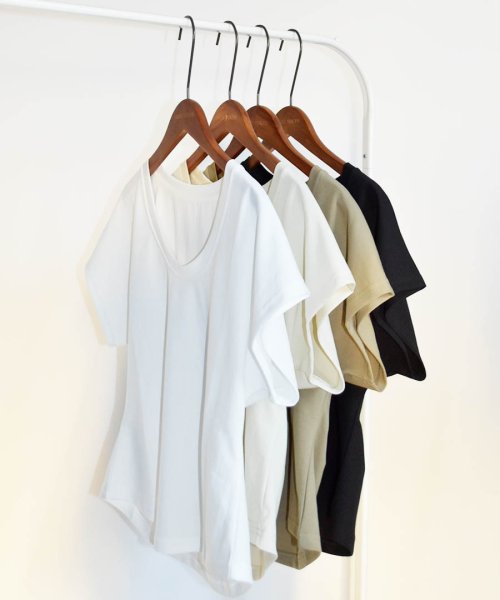 ARGO TOKYO(アルゴトウキョウ)/U－neck Cotton Box T－shirt　24076　UネックコットンボックスTシャツ　Tシャツ　コットンT　半袖　トップス　Uネック/img23
