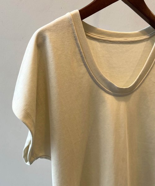 ARGO TOKYO(アルゴトウキョウ)/U－neck Cotton Box T－shirt　24076　UネックコットンボックスTシャツ　Tシャツ　コットンT　半袖　トップス　Uネック/img25