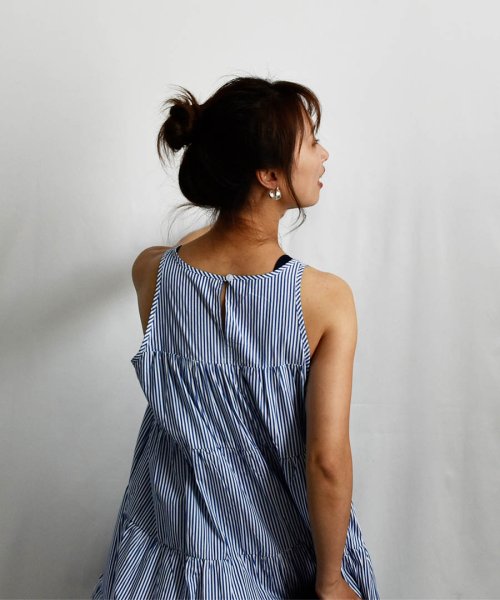 ARGO TOKYO(アルゴトウキョウ)/Stripe Tiered Onepiece 29064　ストラップテイアードワンピース　ワンピース　マキシワンピース　ロングワンピース　テイアード　ギャザーワ/img19