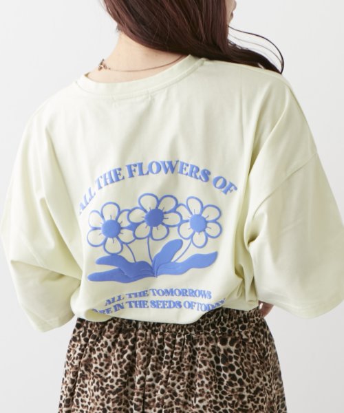 NICE CLAUP OUTLET(ナイスクラップ　アウトレット)/発泡お花BACKプリントTシャツ/img21