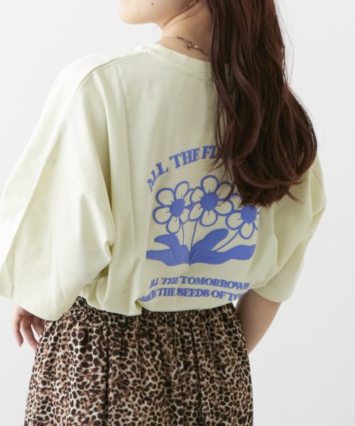 NICE CLAUP OUTLET(ナイスクラップ　アウトレット)/発泡お花BACKプリントTシャツ/img24