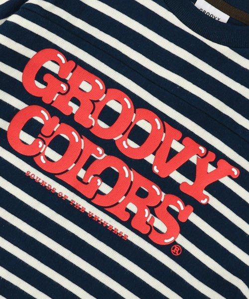 GROOVY COLORS(グルービーカラーズ)/天竺 ボーダー FOOTBALL Tシャツ/img04