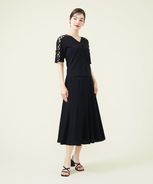 【GEOMETRY】バックサテンジョーゼットフレアスカート その他のスカート R2581466372(19734円)