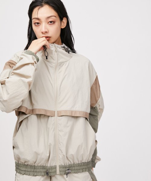 【UV】カラーブロックZIPブルゾン 