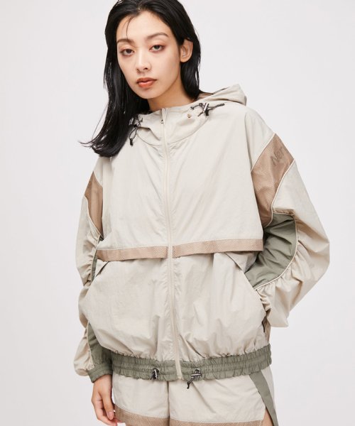 【UV】カラーブロックZIPブルゾン 