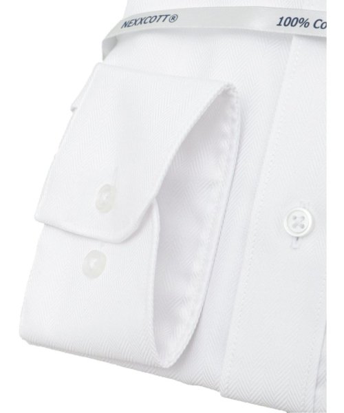 TAKA-Q(タカキュー)/綿100％ ノーアイロン スタンダードフィット ワイドカラー 長袖 シャツ メンズ ワイシャツ ビジネス yシャツ 速乾 ノーアイロン 形態安定/img02