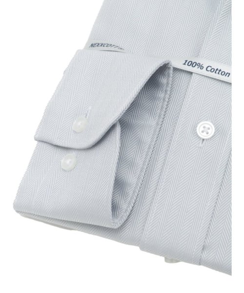 TAKA-Q(タカキュー)/綿100％ ノーアイロン スタンダードフィット ワイドカラー 長袖 シャツ メンズ ワイシャツ ビジネス yシャツ 速乾 ノーアイロン 形態安定/img02