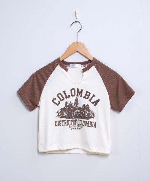 shopnikoniko(ショップにこにこ)/スリットネック クロップド丈 チビTシャツ ma 【即納】 トップス Tシャツ カットソー チビT 半袖 ラグラン ショート丈 ミニ丈 Vネック ヘンリーネック/img09