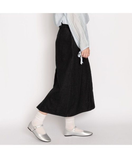 SVEC(シュベック)/デニムスカート スリット ロング 台形 ハイウエスト ロングスカート 青 韓国 ファッション スカート ロング 大人 おしゃれ 可愛い かわいい ブラック 黒/img32