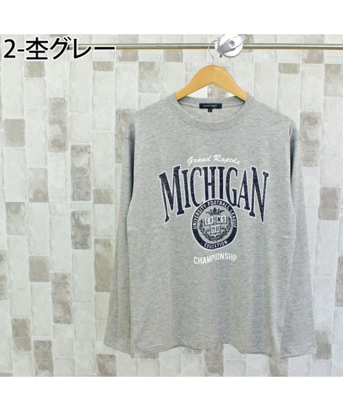 TopIsm(トップイズム)/ロンT メンズ Tシャツ 長袖 ロングTシャツ ロゴ フォト プリント 綿 コットン クルーネック アメカジ 長袖Tシャツ 大きいサイズ  春 夏 秋冬/img03