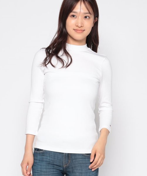 TOMMY HILFIGER(トミーヒルフィガー)/スリムリブモックネック3/4スリーブTシャツ/img11