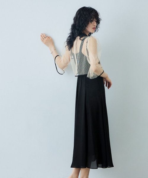 niana ニアナ 結婚式 ワンピース パーティードレス チャイナ風ボレロ キャミワンピ 2点セット ドット柄 チュール 羽織 ショート丈 キャンディスリーブ 5cm 47cm ニアナ ポリエステル100% ゴム 24cm 25cm