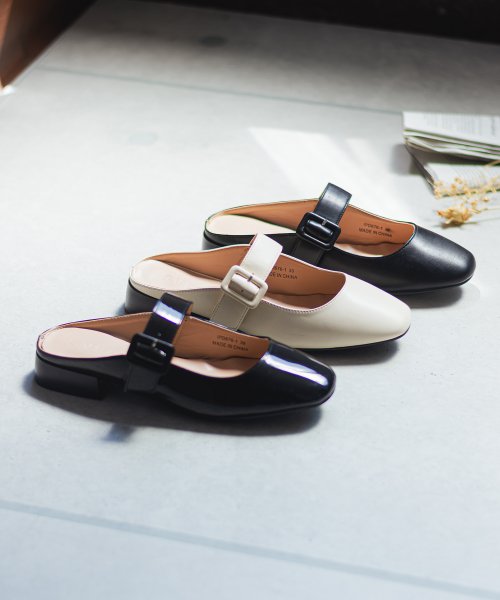 SVEC(シュベック)/パンプス かかとなし 黒 ミュール サンダル 履きやすい 靴 ヒール 2.5cm 太ヒール ブランド ストラップパンプス オフィスカジュアル おしゃれ かわいい/img01