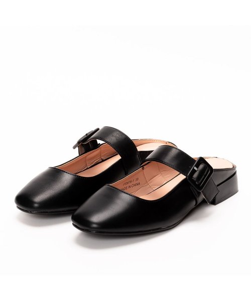 SVEC(シュベック)/パンプス かかとなし 黒 ミュール サンダル 履きやすい 靴 ヒール 2.5cm 太ヒール ブランド ストラップパンプス オフィスカジュアル おしゃれ かわいい/img03
