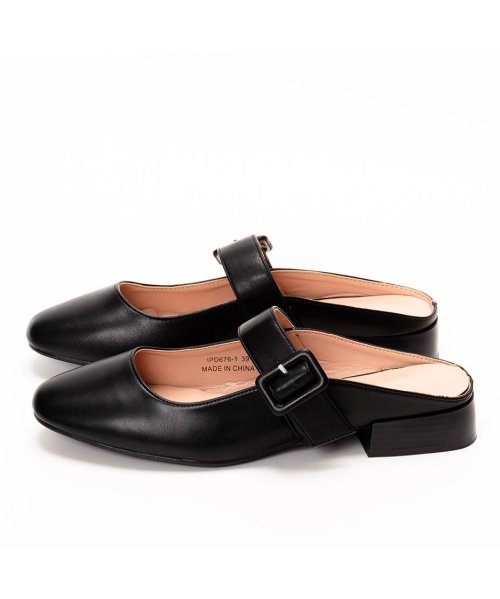 SVEC(シュベック)/パンプス かかとなし 黒 ミュール サンダル 履きやすい 靴 ヒール 2.5cm 太ヒール ブランド ストラップパンプス オフィスカジュアル おしゃれ かわいい/img04