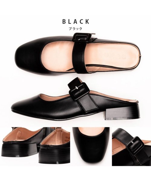SVEC(シュベック)/パンプス かかとなし 黒 ミュール サンダル 履きやすい 靴 ヒール 2.5cm 太ヒール ブランド ストラップパンプス オフィスカジュアル おしゃれ かわいい/img09