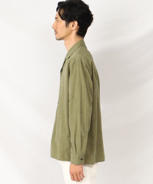 TAKEO KIKUCHI(タケオキクチ)/フラワー 刺繍 オープンカラー シャツ/img03