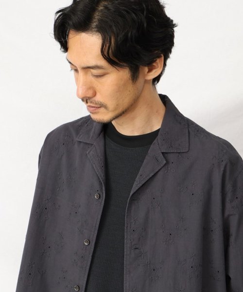 TAKEO KIKUCHI(タケオキクチ)/フラワー 刺繍 オープンカラー シャツ/img10
