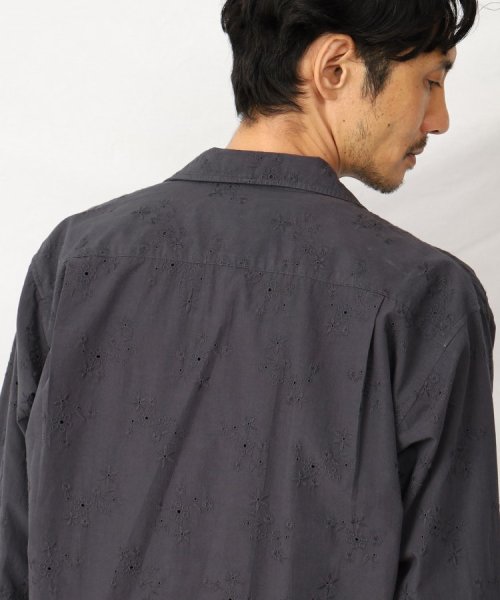 TAKEO KIKUCHI(タケオキクチ)/フラワー 刺繍 オープンカラー シャツ/img11