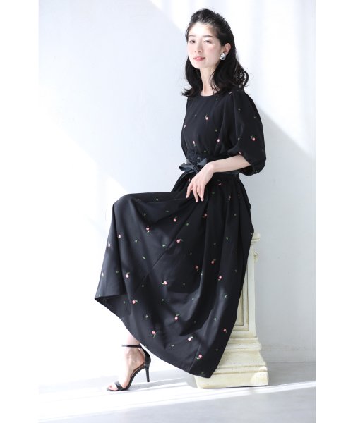 CAWAII(カワイイ)/散りばめた小花刺繍のバルーン袖ロングワンピース/img12