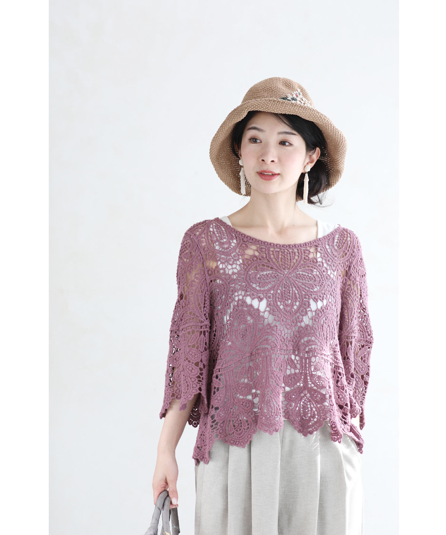 くったり柔らかな白花刺繍咲く帽子(505457687) | カワイイ(CAWAII