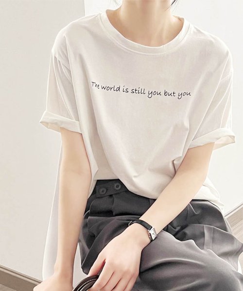 ARGO TOKYO(アルゴトウキョウ)/Crew－neck Logo T－shirt 24071　クルーネックロゴTシャツ　コットンT　Tシャツ　LOGOTシャツ　プリントTシャツ　半袖T　カットソー/img02