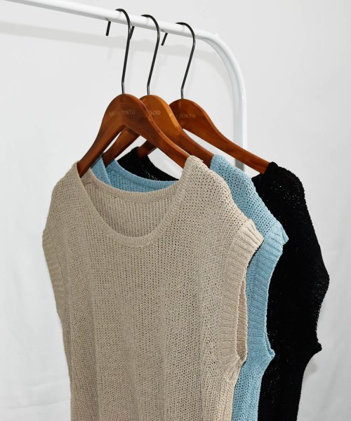 ARGO TOKYO(アルゴトウキョウ)/Summer Mesh Knit Tops 25069 サマーメッシュニットトップス　メッシュニット　ニットトップス　シアーニット　シアートップス　ニットソー　/img01