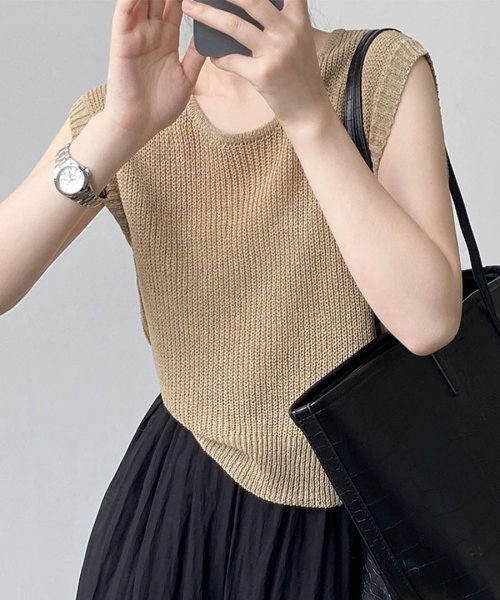 ARGO TOKYO(アルゴトウキョウ)/Summer Mesh Knit Tops 25069 サマーメッシュニットトップス　メッシュニット　ニットトップス　シアーニット　シアートップス　ニットソー　/img02