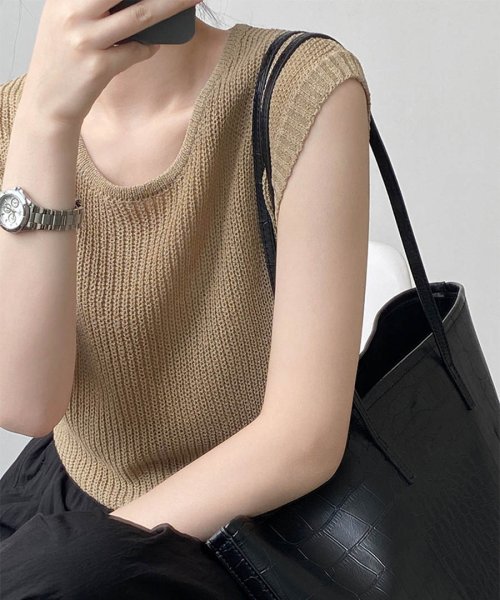 ARGO TOKYO(アルゴトウキョウ)/Summer Mesh Knit Tops 25069 サマーメッシュニットトップス　メッシュニット　ニットトップス　シアーニット　シアートップス　ニットソー　/img04