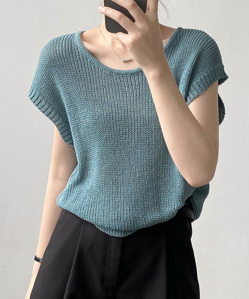 ARGO TOKYO(アルゴトウキョウ)/Summer Mesh Knit Tops 25069 サマーメッシュニットトップス　メッシュニット　ニットトップス　シアーニット　シアートップス　ニットソー　/img06