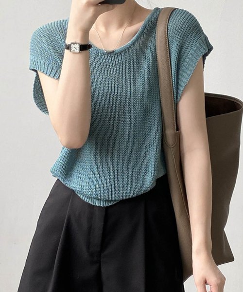 ARGO TOKYO(アルゴトウキョウ)/Summer Mesh Knit Tops 25069 サマーメッシュニットトップス　メッシュニット　ニットトップス　シアーニット　シアートップス　ニットソー　/img08