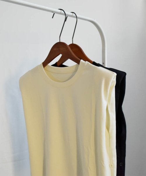 ARGO TOKYO(アルゴトウキョウ)/Side Button Shoulder Pat T－shirt　24085 サイドボタンショルダーパットTシャツ　Tシャツ　パット付きTシャツ　サイドボタン　/img23