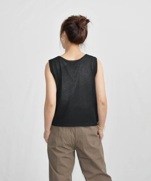 ARGO TOKYO(アルゴトウキョウ)/Mesh Sheer Flear Tank 25068 メッシュニット　シアーニット　ニットタンク　SUMMERニット　ニットトップス　シアーニットタンク　フレ/img44