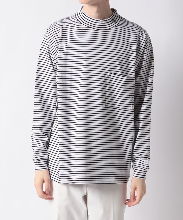 FRIES BORDER MOCKNECK SHIRT / フライスボーダーモックネック