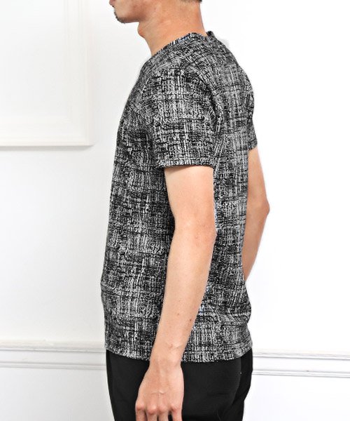 LUXSTYLE(ラグスタイル)/モザイクチェックVネック半袖Tシャツ/Tシャツ メンズ 半袖 Vネック チェック/img02