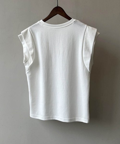ARGO TOKYO(アルゴトウキョウ)/Shoulder Gather Rayered T－shirt 24091　ショルダーギャザーレイヤードTシャツ　Tシャツ　コットンT　トップス　サマーTシャツ/img04